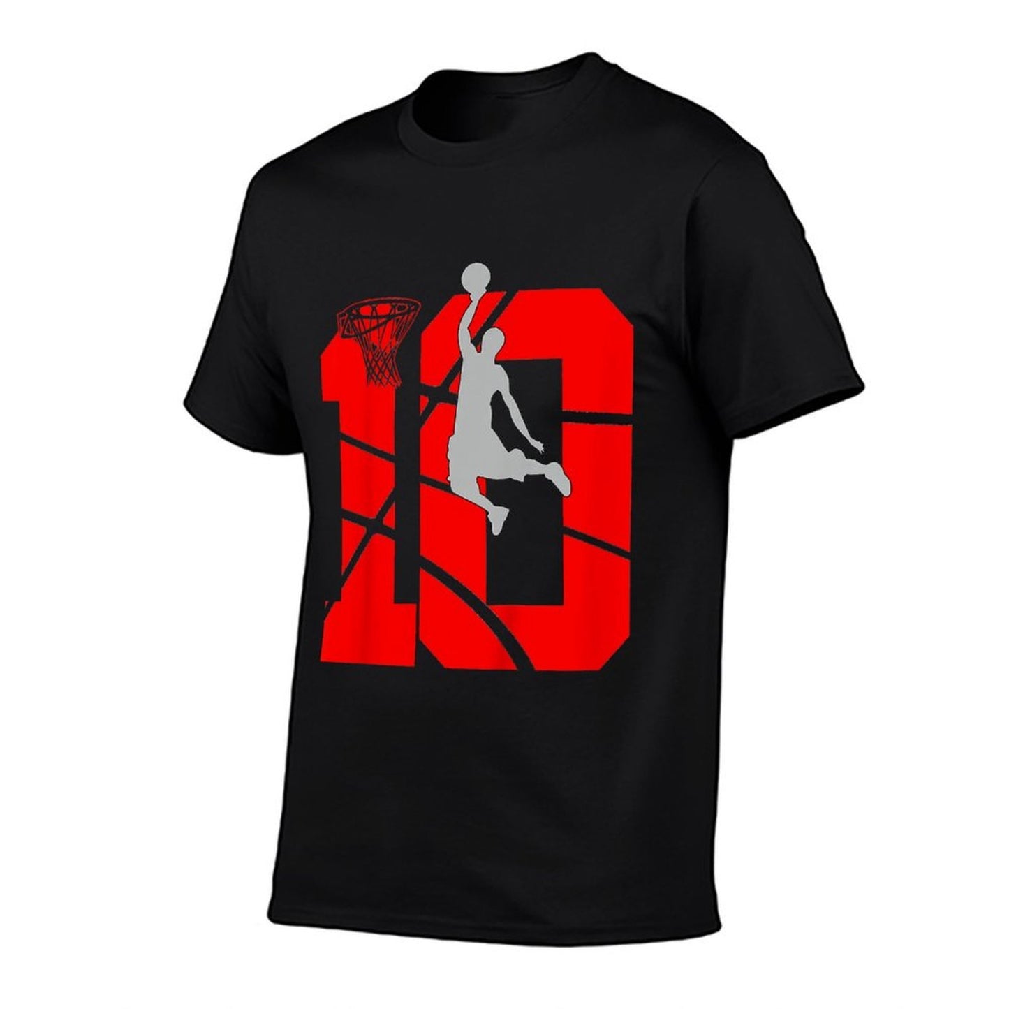 10 Year Old 10th Basketball Birthday PartyTheme Boys Girls  Easy-care T-Shirt