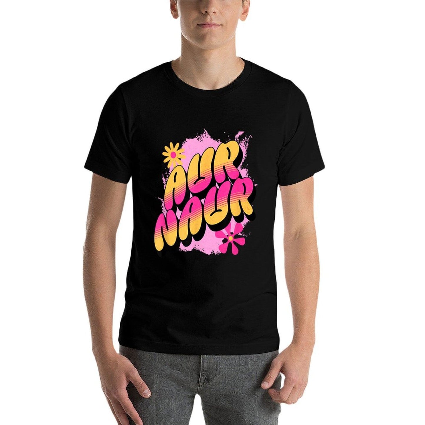 Viral Meme Official Mens Aur Naur Australian Accent Meme Cute Retro Aussie Oh No Black Mock Collar Classic Fit  Breathable T-Shirt