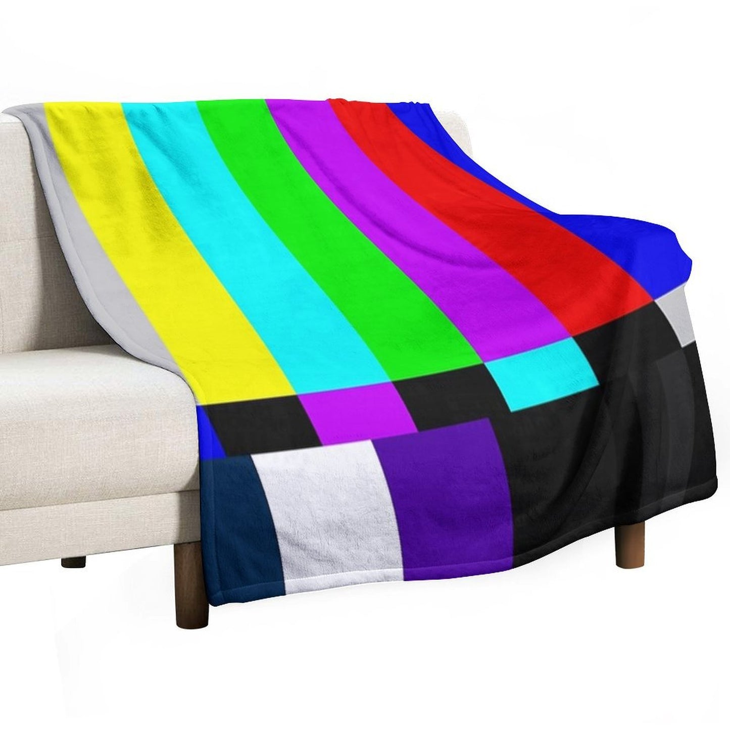 TV Color Bars White Background Velvety-soft Throw Blanket