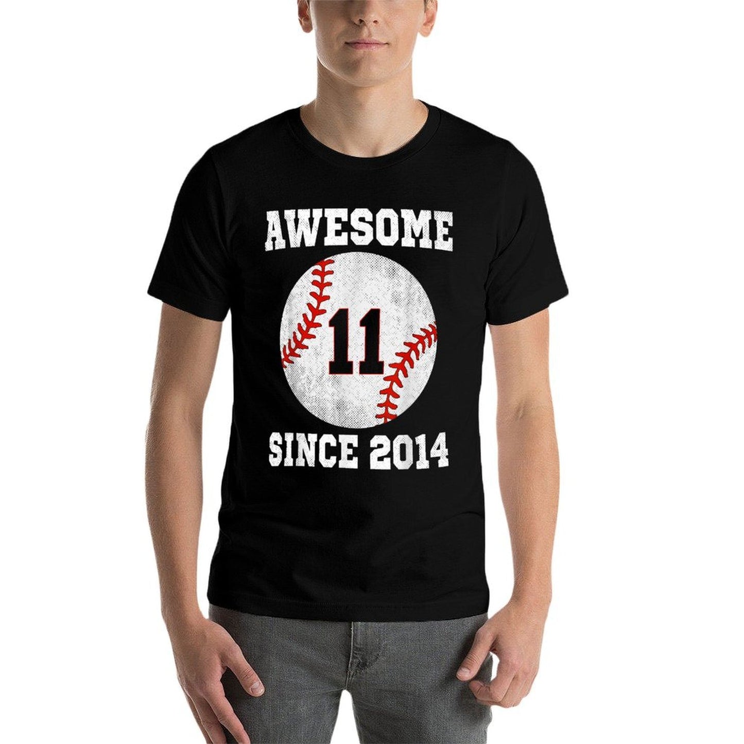 11th Birthday Baseball Player 11 Years Old Vintage Sports  Wrinkle-resistant T-Shirt