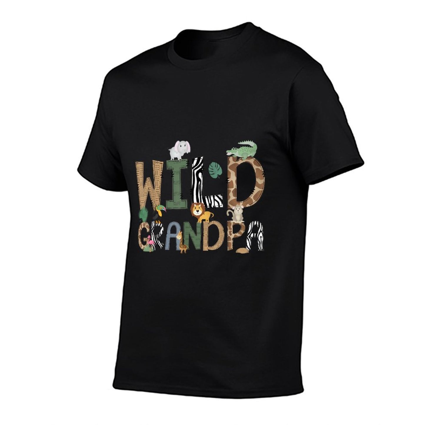 Wild Grandpa Of The Birthday Boys Girls Zoo Animal Family  Oversized Silhouette T-Shirt