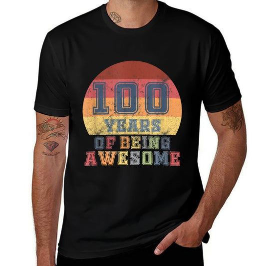 100th Birthday Men Grandpa Age 100 Grandma Women Gifts  Trendy Pattern T-Shirt