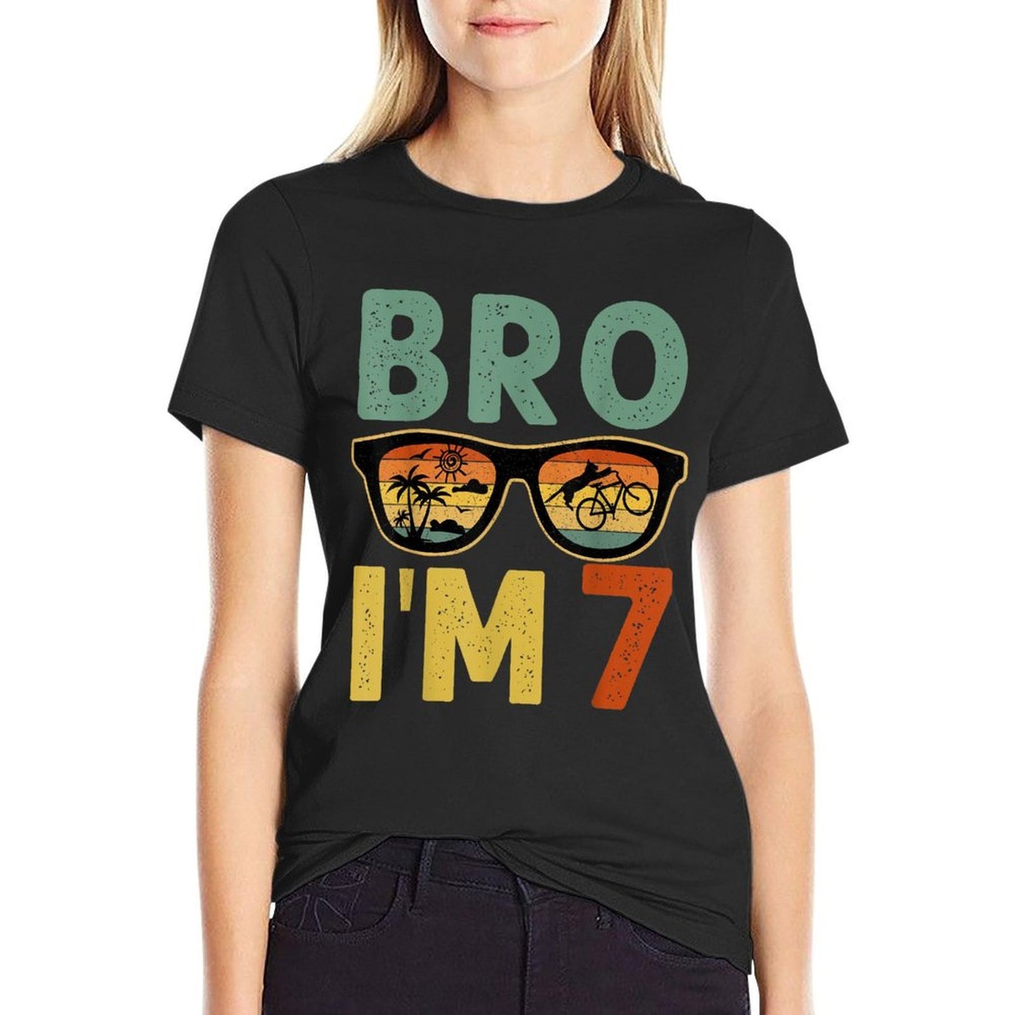 7th Birthday Boy Bro I’m 7 Year Old Kids Seven Bday  Soft T-Shirt
