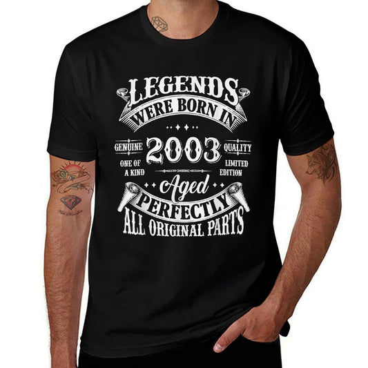 22nd Birthday 22 Years Old Vintage Legends Born In 2003  Oversized Silhouette T-Shirt