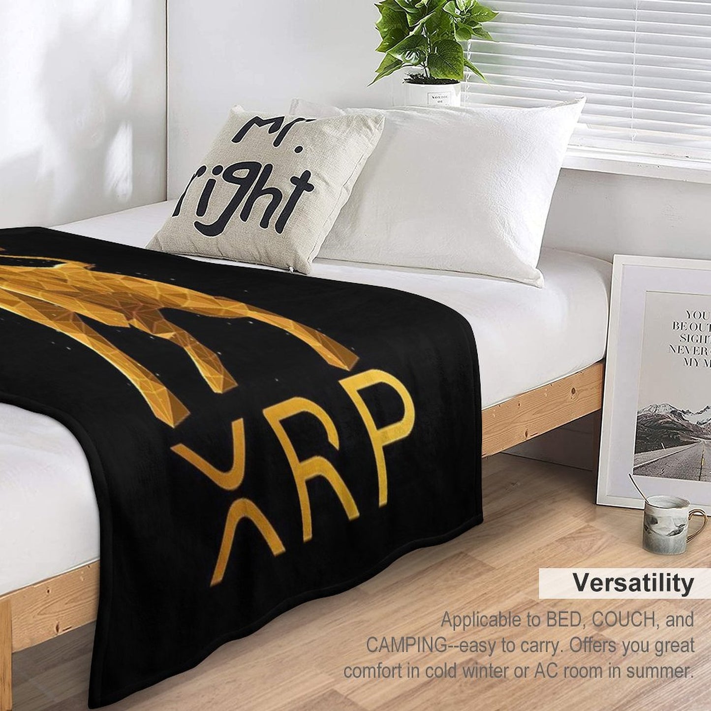 Bull Market Ripple XRP Coin To The Moon Crypto Token Cryptocurrency Blockchain Wallet Machine-washable Throw Blanket