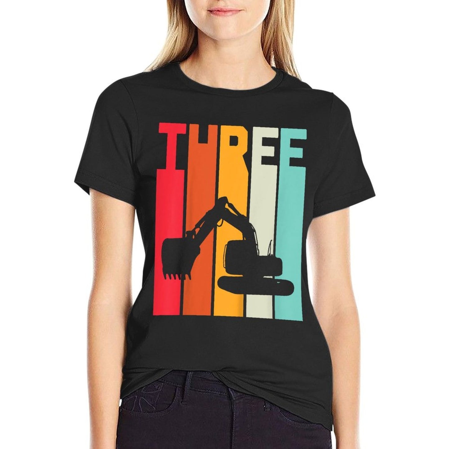 3rd Birthday Boy 3 Year Old Construction Truck Excavator  Soft T-Shirt