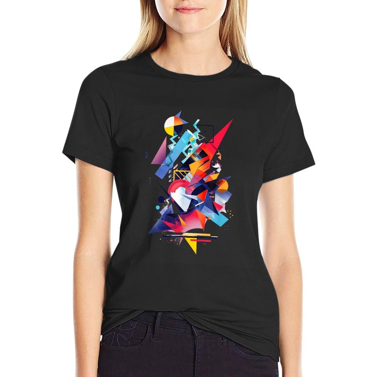 Vibrant Geometric Abstract Art  Slim-fit Cut T-Shirt