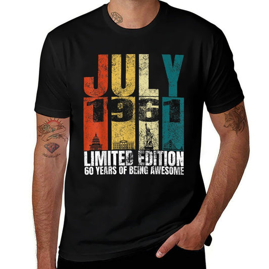 Vintage July 1961 Bday Costume 60 Years Old 60th Birthday  Trendy Pattern T-Shirt