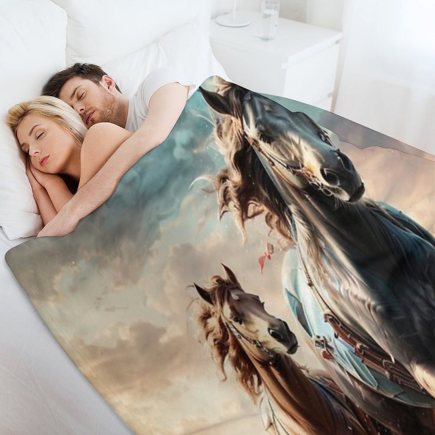 001 Wild Horses Versatility Throw Blanket