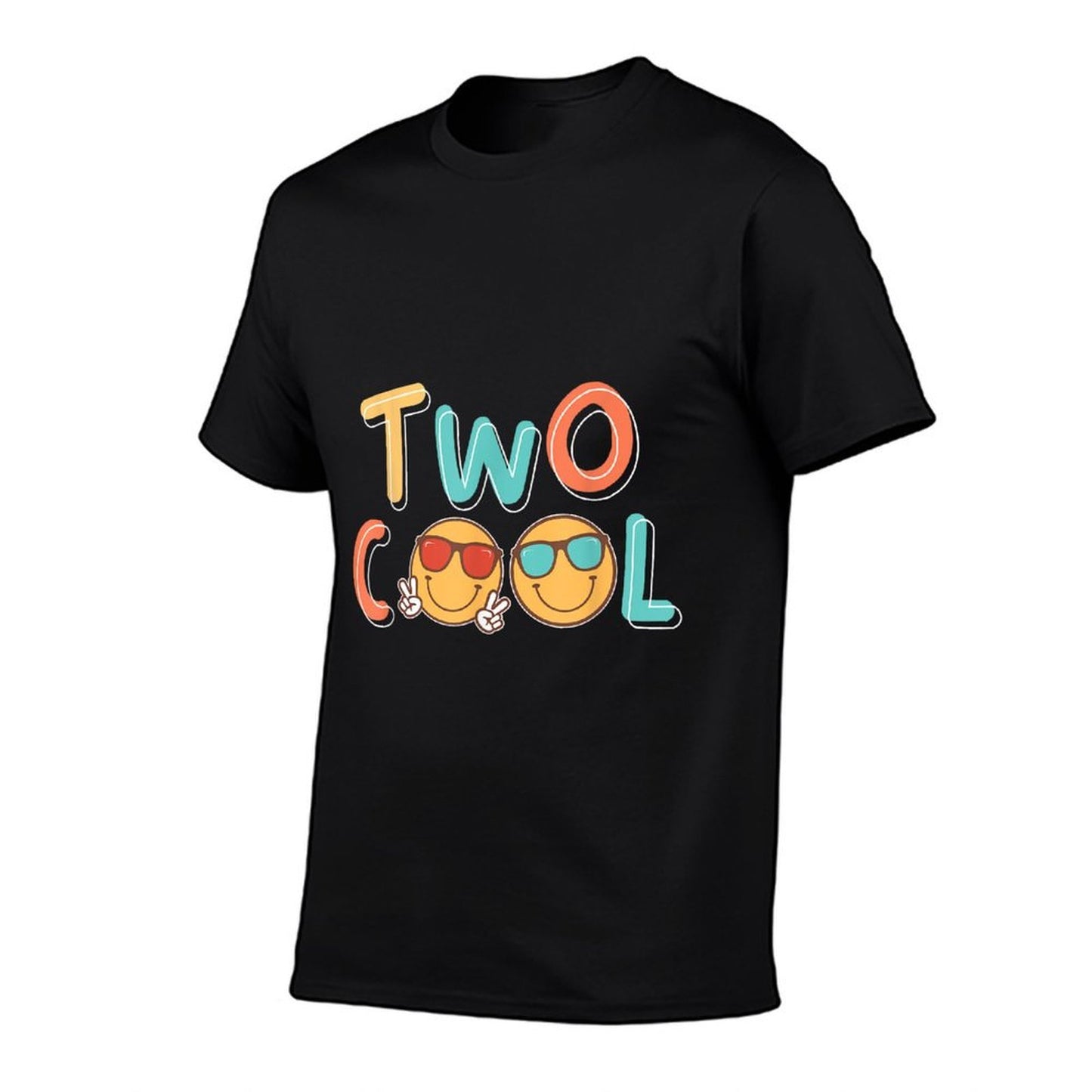 Two Cool Retro Smile Face 2 Year Old Boys Girls 2nd Birthday  Eco-friendly Material T-Shirt