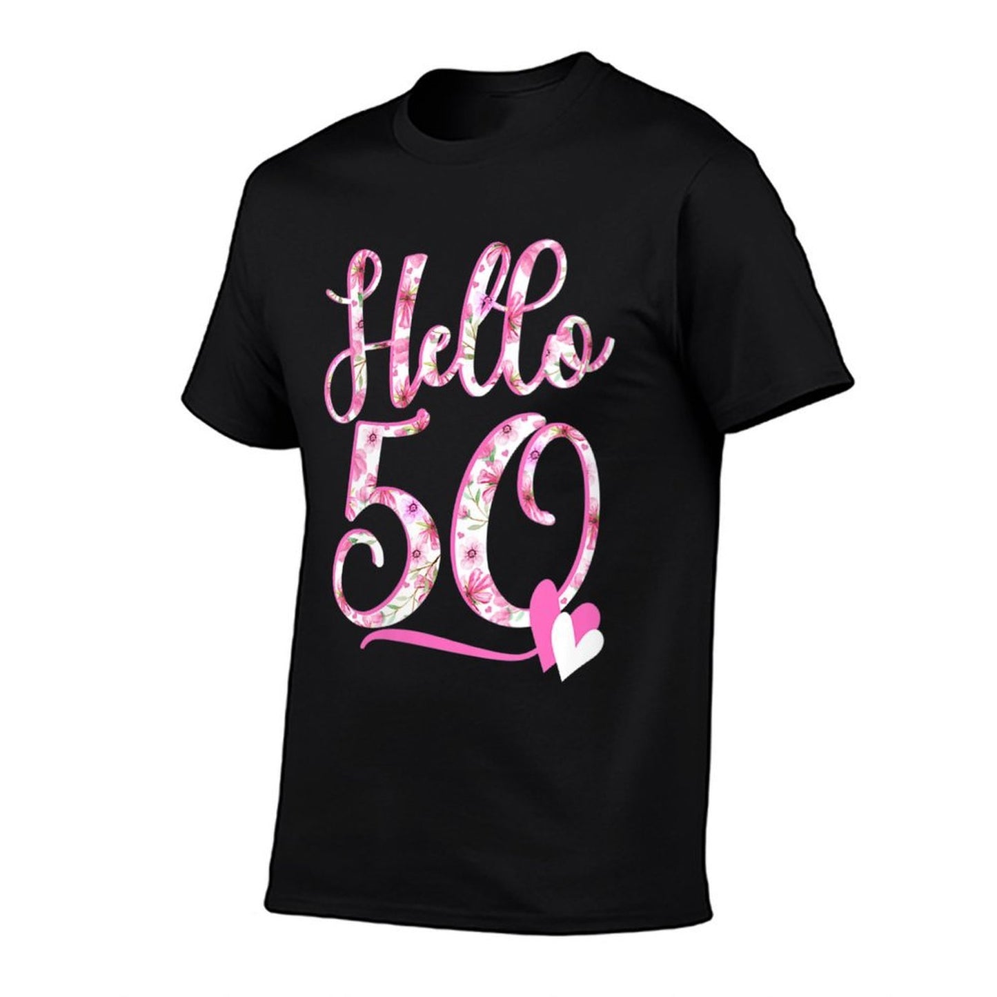 Womens Hello Fifty 50 Years Old 50th Birthday Women's Gifts Flowers  Stretchy T-Shirt