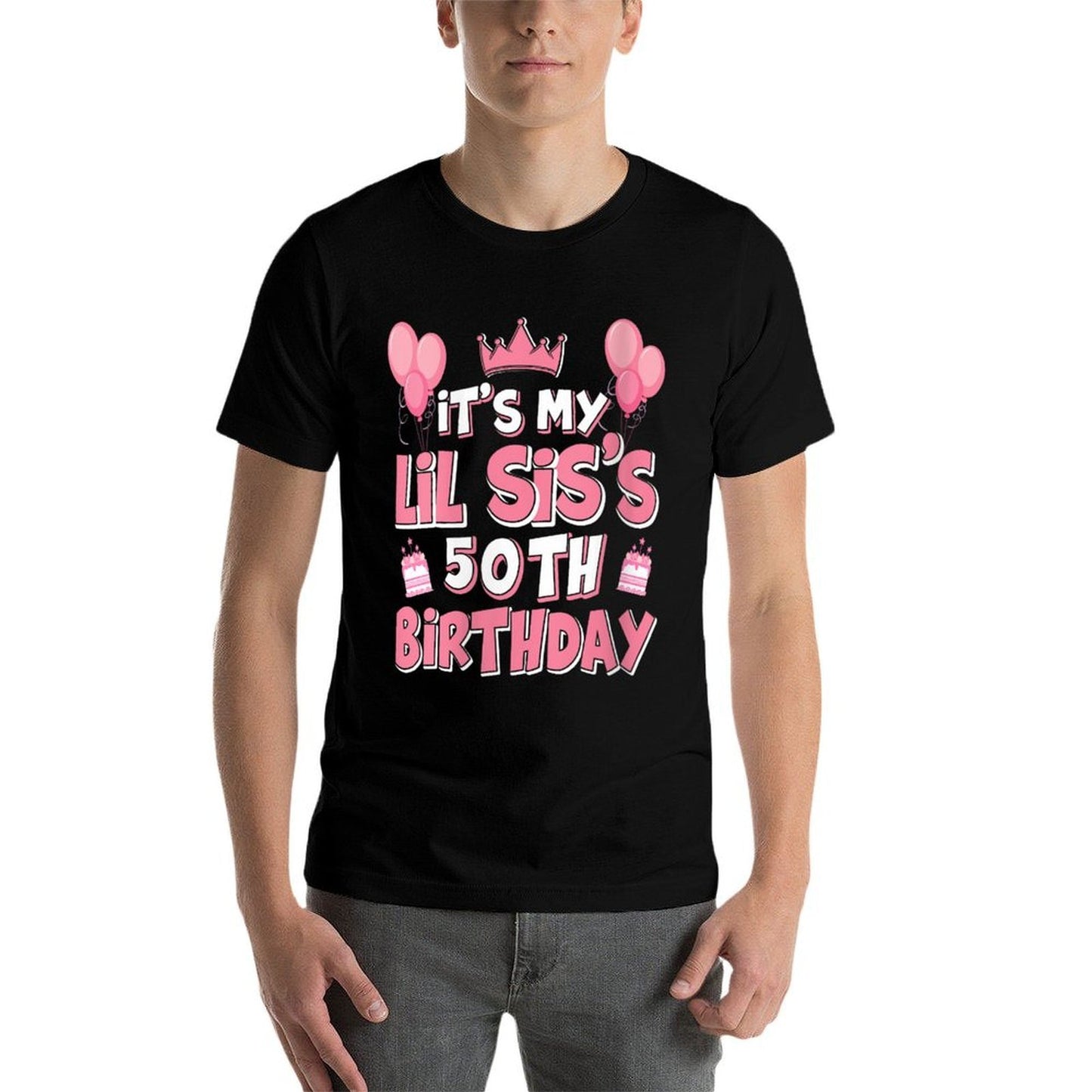 Womens Balloons It's My LIL SIS's 50th Birthday 1975 50 Years Old  Breathable T-Shirt