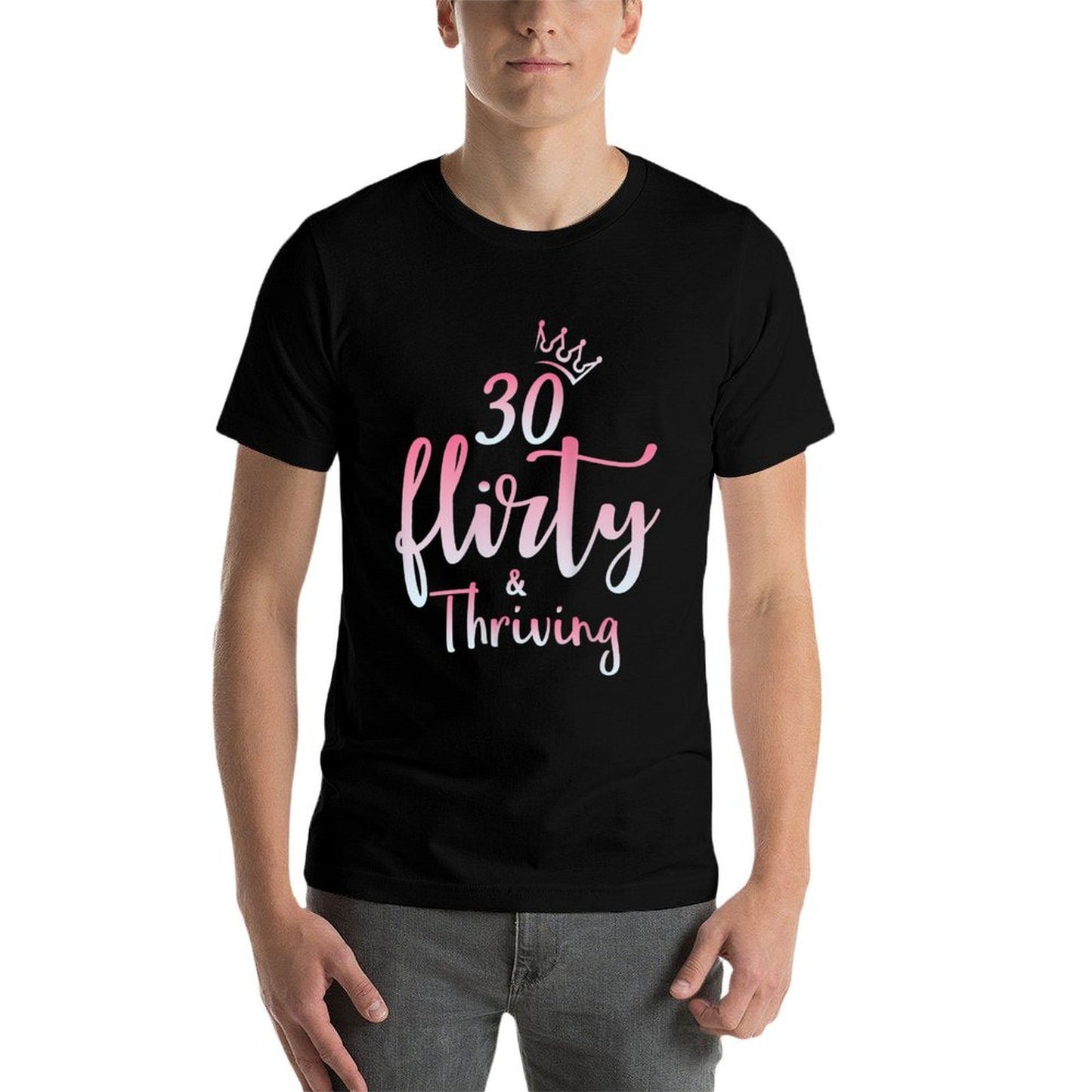 Womens 30 Thirty Flirty & Thriving 30th Birthday Born 1990  Trendy Pattern T-Shirt