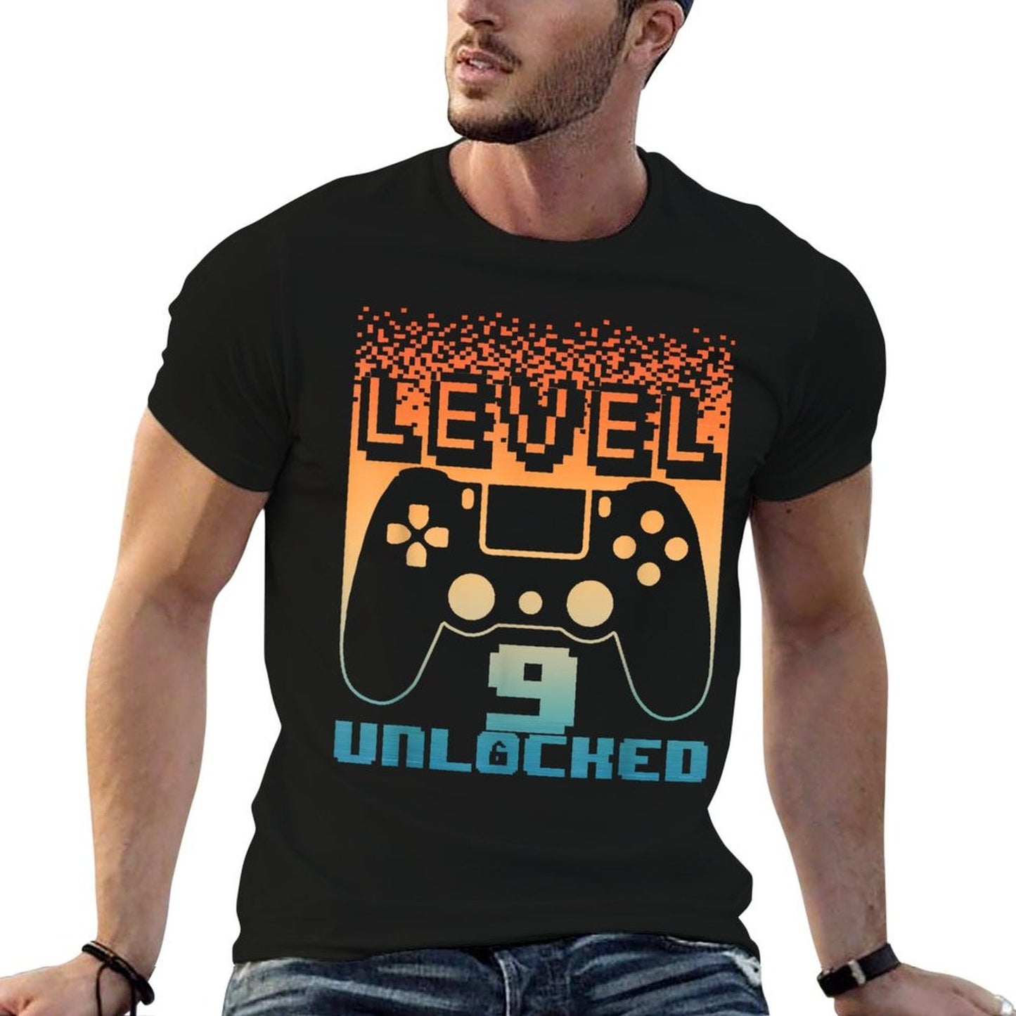 9th Birthday Art For Boys Level 9 Unlocked Gamer 9 Year Old  Durable T-Shirt
