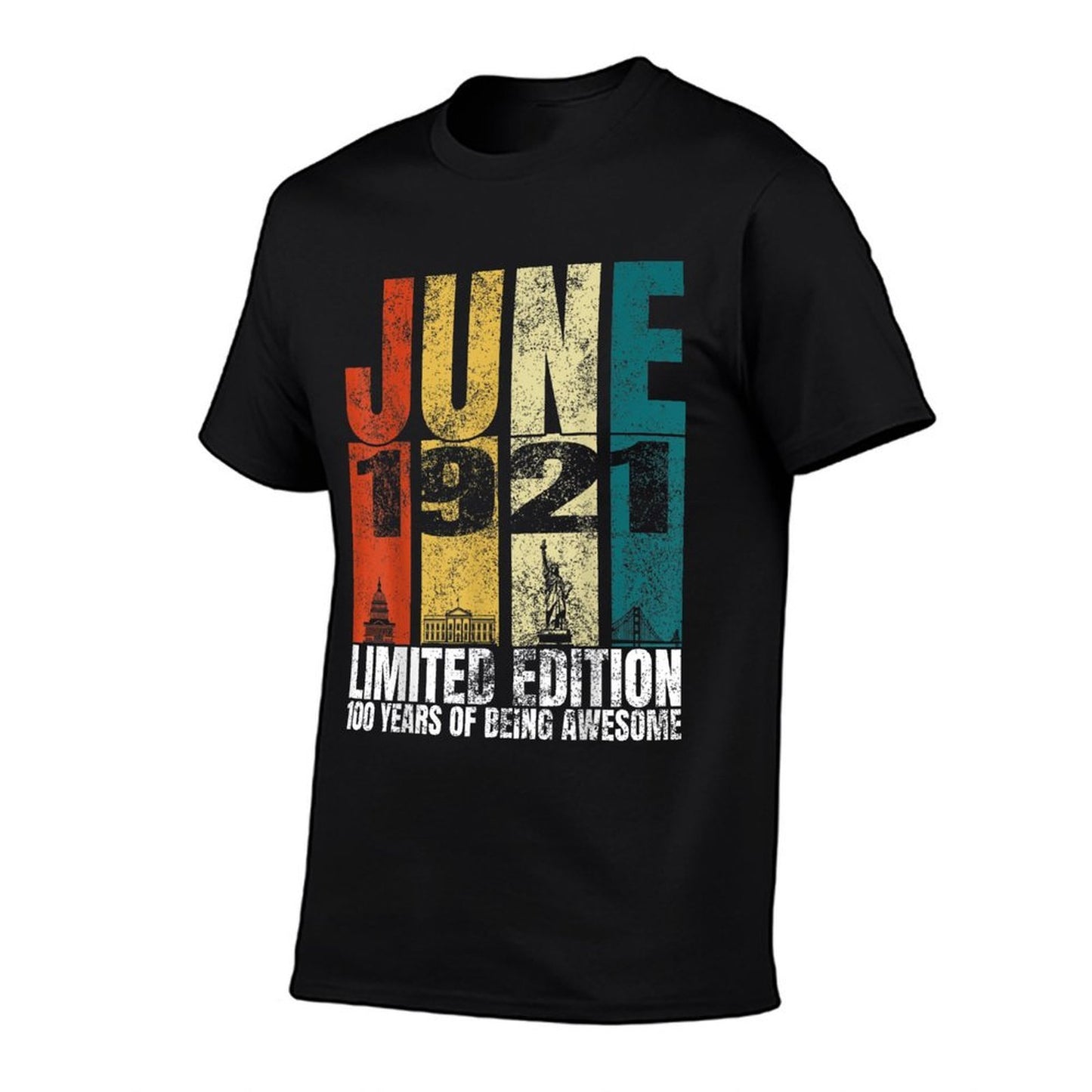 Vintage June 1921 Bday Costume 100 Years Old 100th Birthday  Wrinkle-resistant T-Shirt