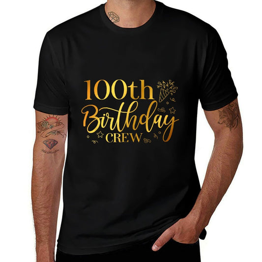 100th Birthday Crew 100 Years Old Bday Matching Group Party  Rolled Sleeves T-Shirt
