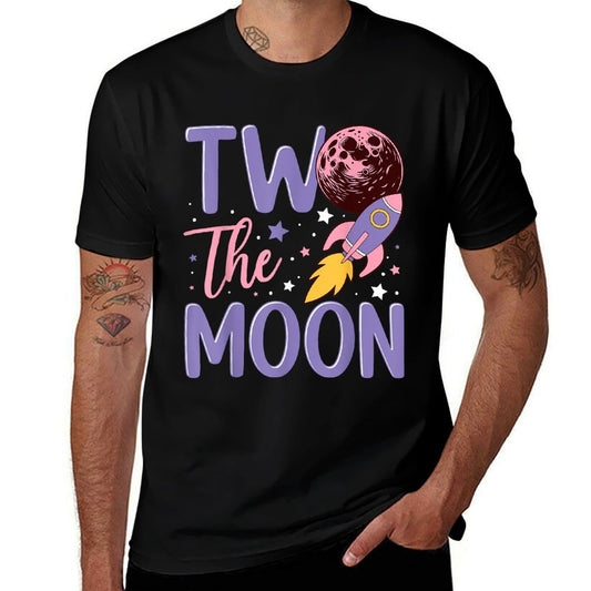 Two The Moon Birthday Outfit Girl 2 Year Old 2nd Birthday  High-quality Stitching T-Shirt