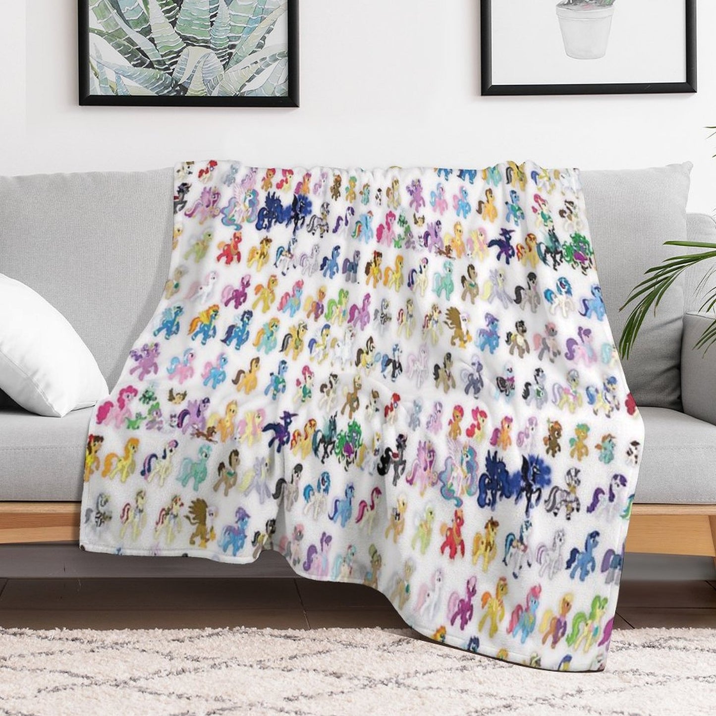 100 PONIES MEGA-PATTERN Sustainable Throw Blanket