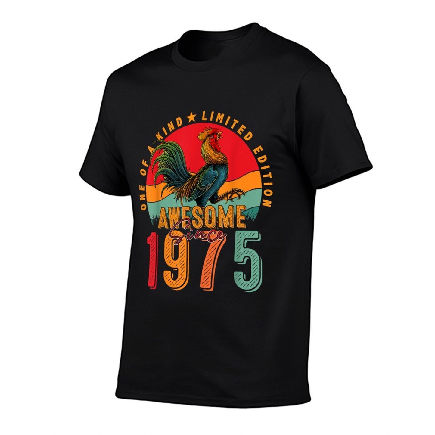 50th Birthday Chicken Awesome Since 1975 Farmer 50 Years Old  Oversized Silhouette T-Shirt