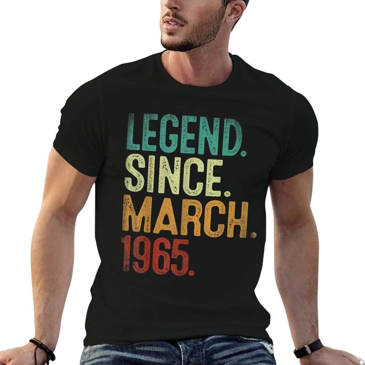 60 Year Old Legend Since March 1965 60th Birthday  Stretchy T-Shirt