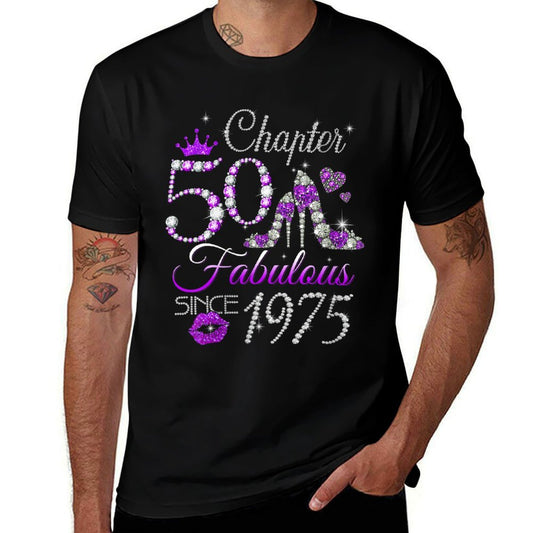 Womens Chapter 50 Fabulous Since 1975 50th Birthday Queen Diamond  Versatile T-Shirt