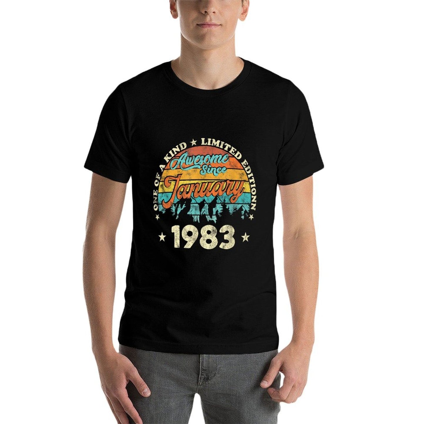 40 Years Old Awesome Since January 1983 40th Birthday 2023  Eco-friendly Material T-Shirt