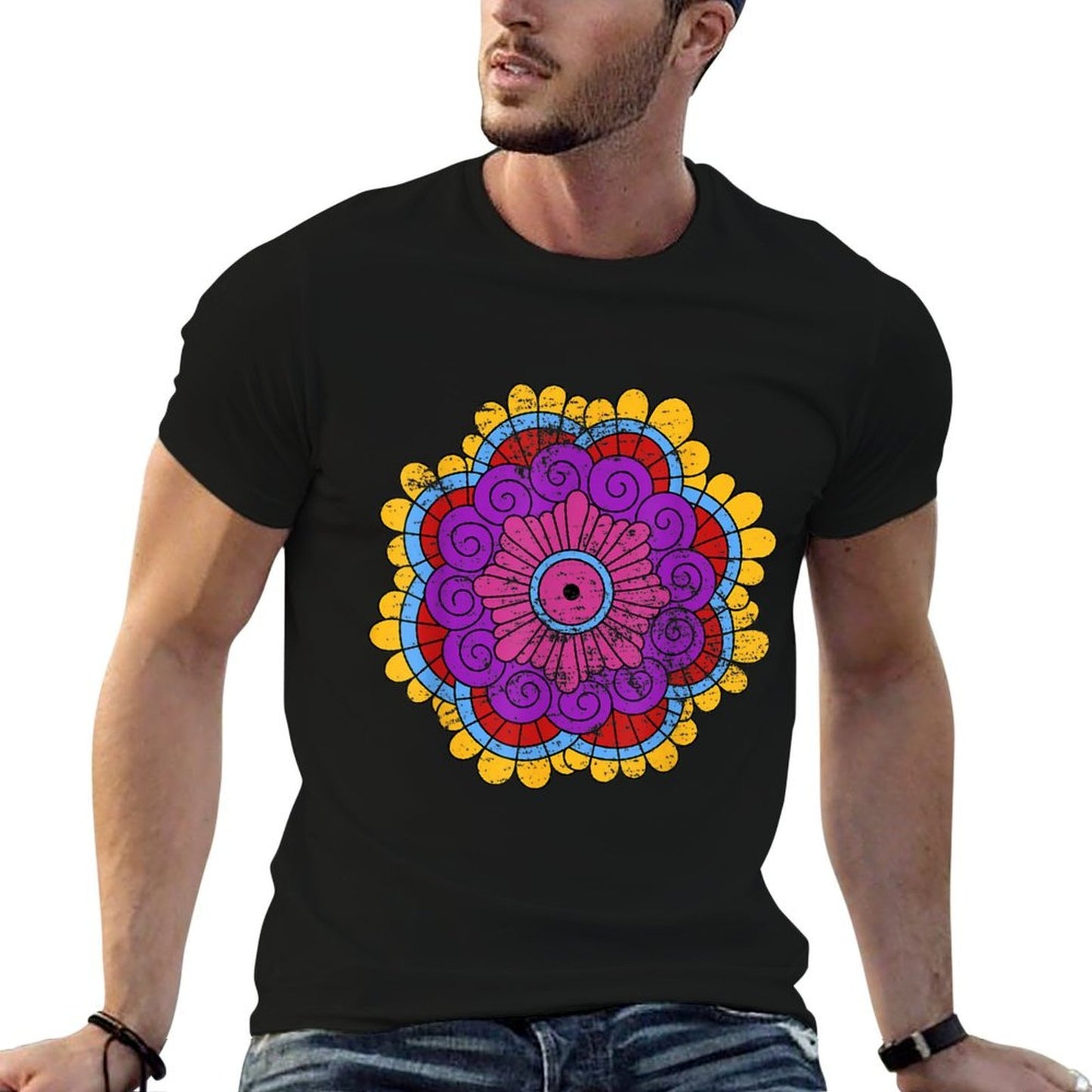 Yoga Women Girls Kids Mandala  Durable T-Shirt
