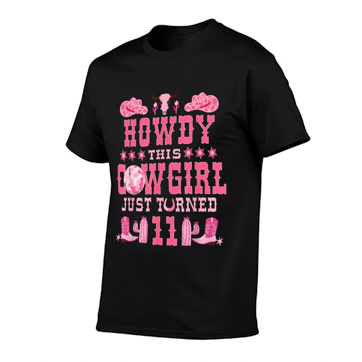 11yr Birthday Cowgirl Western 11Years Old Girl 11th Birthday  Wrinkle-resistant T-Shirt