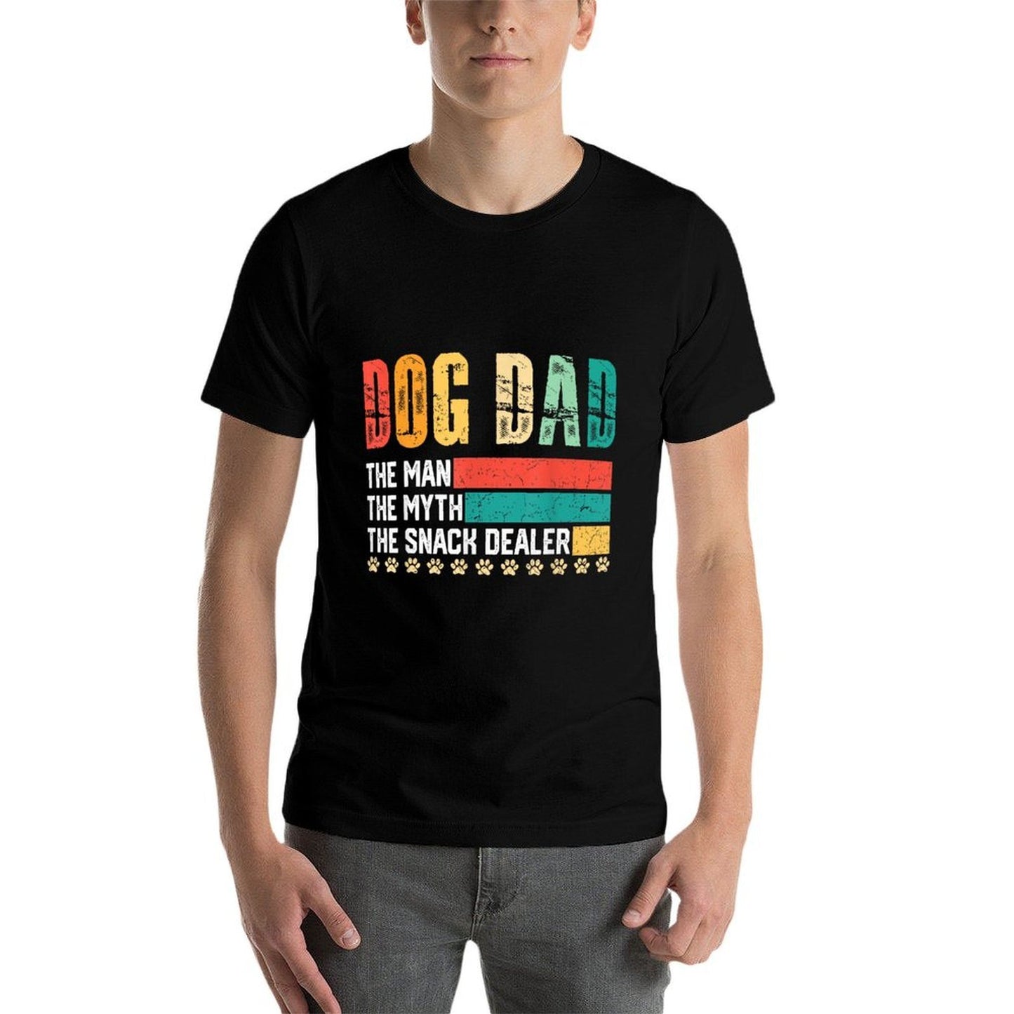Vintage Dog Dad The Man The Myth Snack Dealer Father Day  Oversized Silhouette T-Shirt