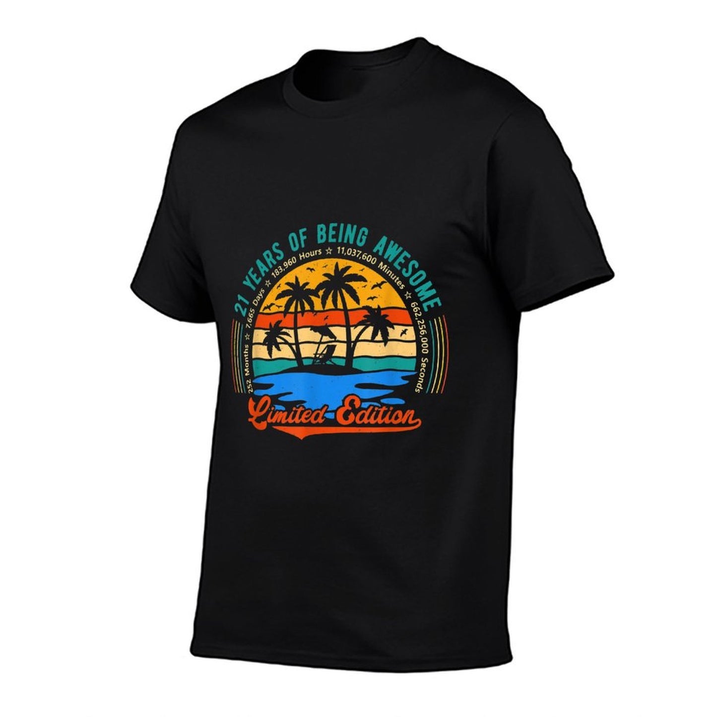 21 Years Old Limited Edition Palm Tree Vintage 21st Birthday  Wrinkle-resistant T-Shirt