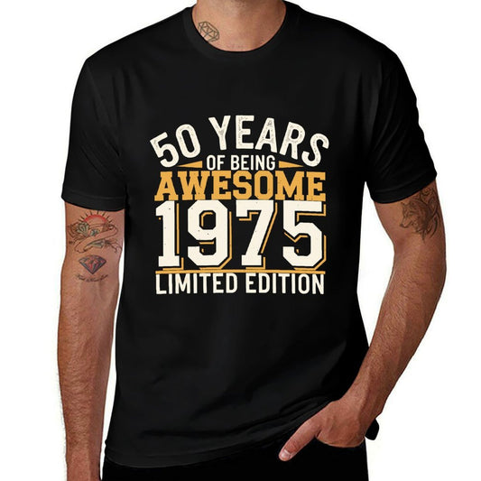 50 Year Birthday Decorations Men Gag 50yr 1975 50th Birthday  Trendy Pattern T-Shirt