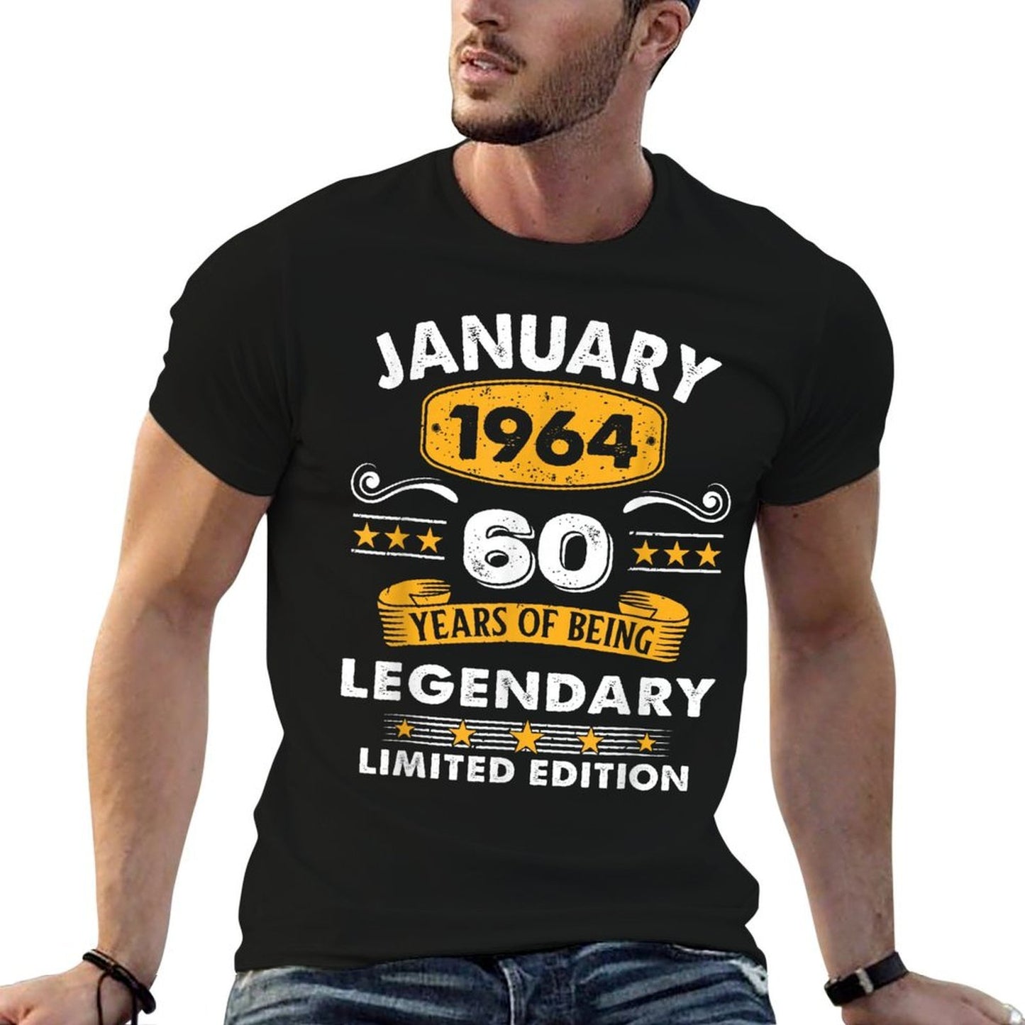 60 Years Old Legend Since January 1964 60th Birthday  Stretchy T-Shirt