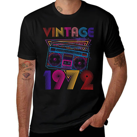 Vintage Cassette Radio 50th Birthday Party 1972  Odor-resistant T-Shirt