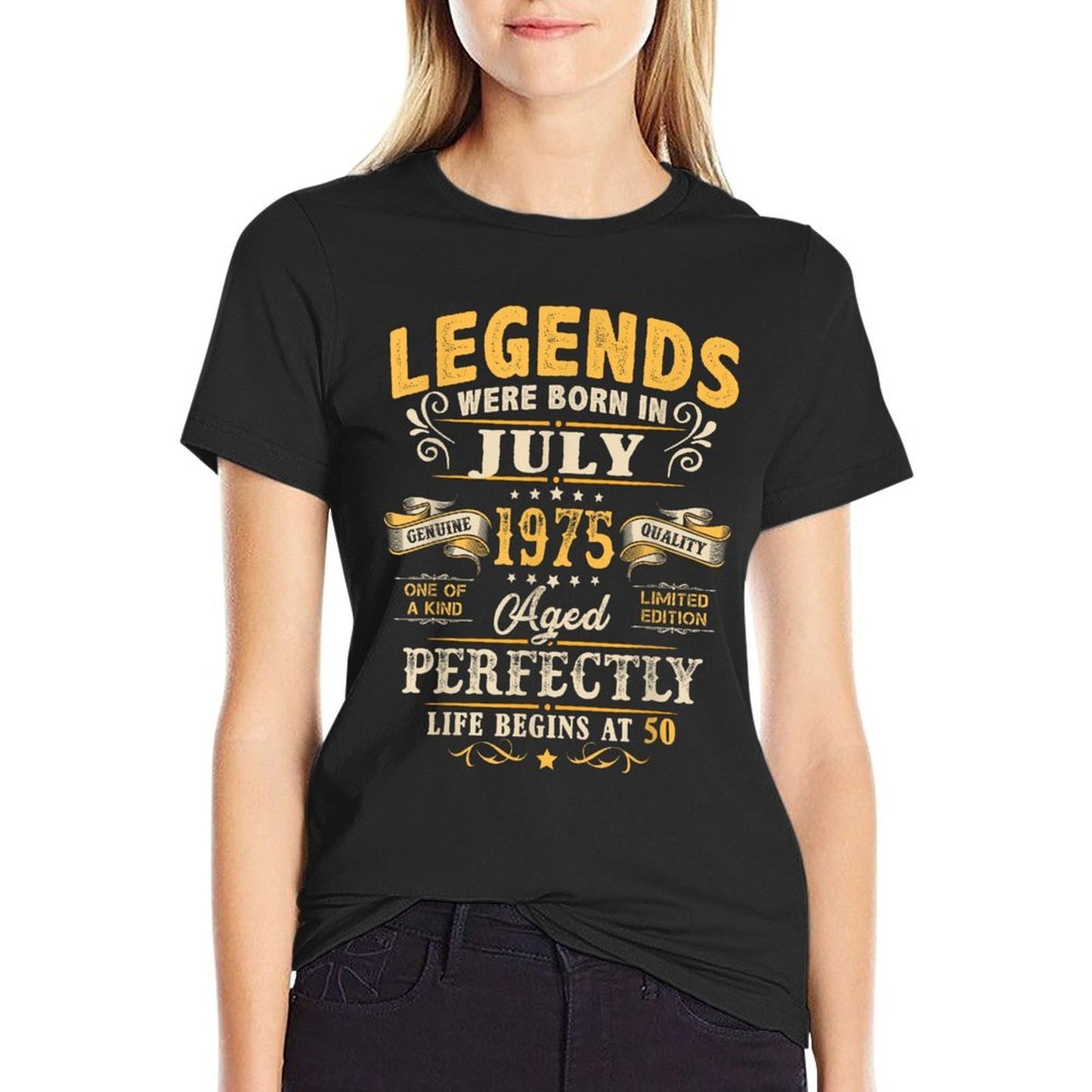 50 Year Old Vintage Made In July 1975 50th Birthday Gift Men  Oversized Silhouette T-Shirt