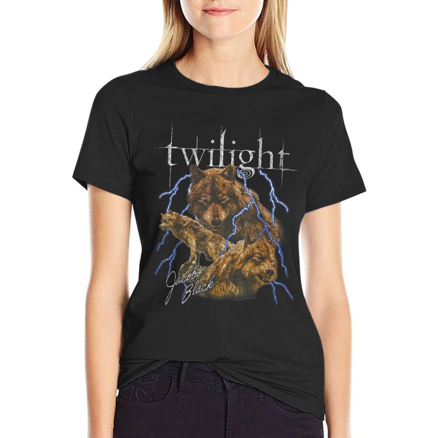 Twilight Saga Jacob Black Three Wolf Moon Werewolf Movie Comfortable T-Shirt