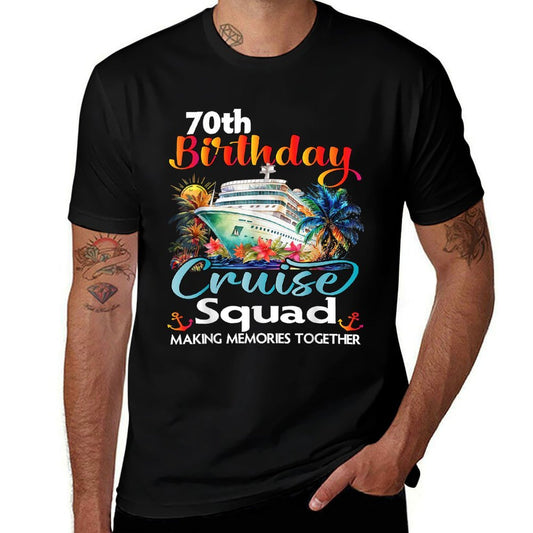 70th Birthday Cruise Squad Friends Family Vacation Matching  Moisture-wicking T-Shirt