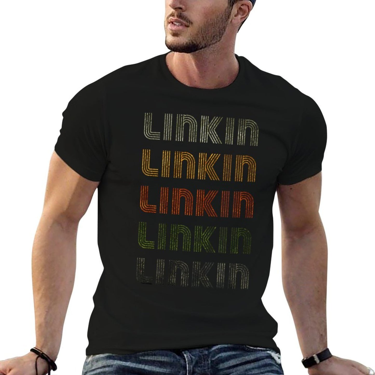 Womens Love Heart Linkin Grunge Vintage Style Black Linkin  Relaxed-fit T-Shirt