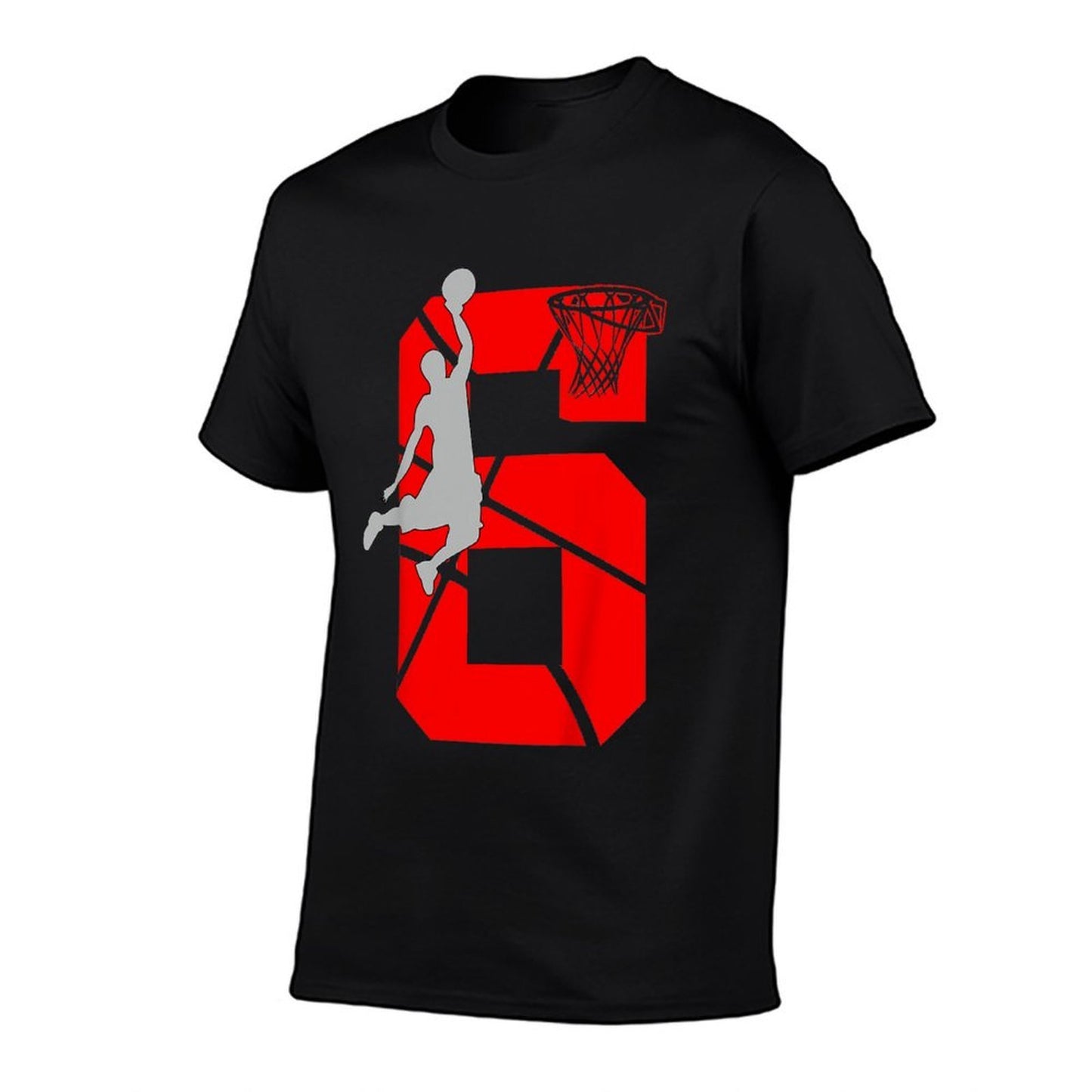 6 Year Old 6th Basketball Birthday PartyTheme Boys Girls  Polyester Blend T-Shirt