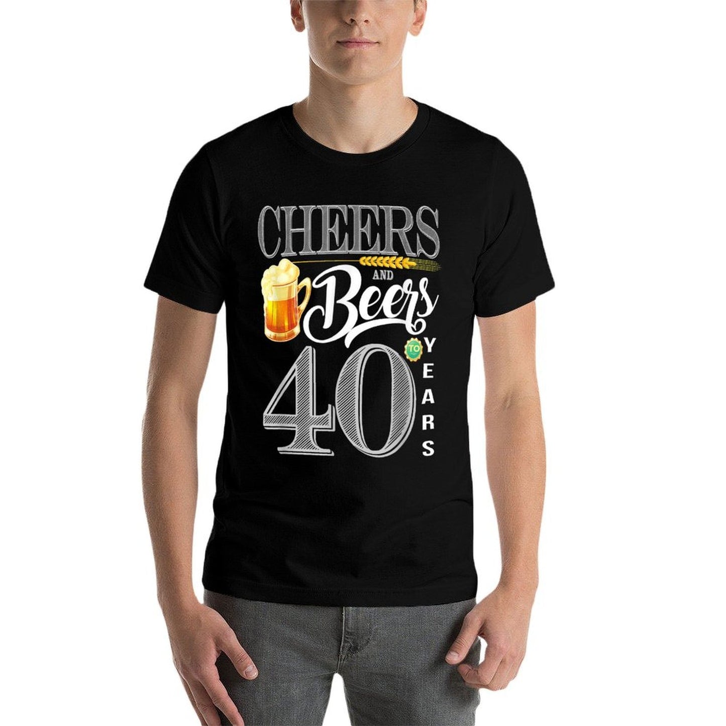 40th Birthday Cheers And Beers To 40 Years  Moisture-wicking T-Shirt