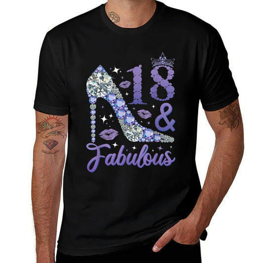 18 And Fabulous Stepping Into My 18th Birthday  Eco-friendly Material T-Shirt