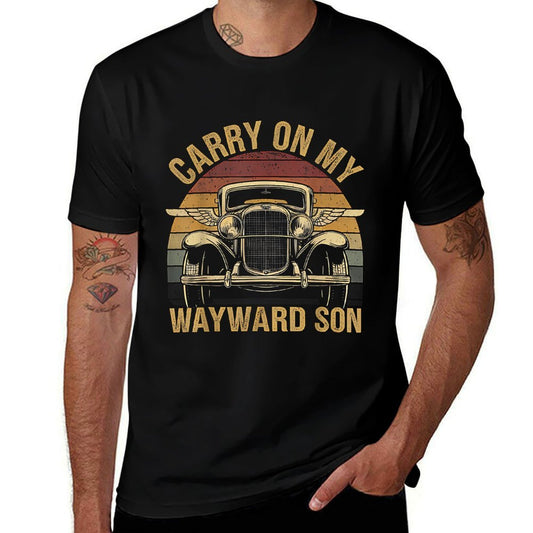 Wayward Son Kansas Rock Classic Car Graphic Design  Easy-care T-Shirt