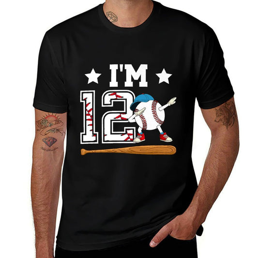 12th Baseball Birthday Twelve Year Old Baseball Player Premium  Relaxed-fit T-Shirt