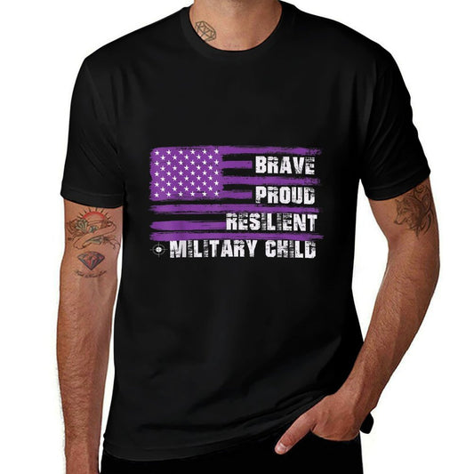 2023 Month Military Kids Military Child Adult Purple UP  Affordable Price T-Shirt