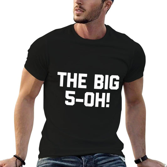 50th Birthday The Big 5-Oh! Funny 50th Birthday  Ribbed Collar T-Shirt
