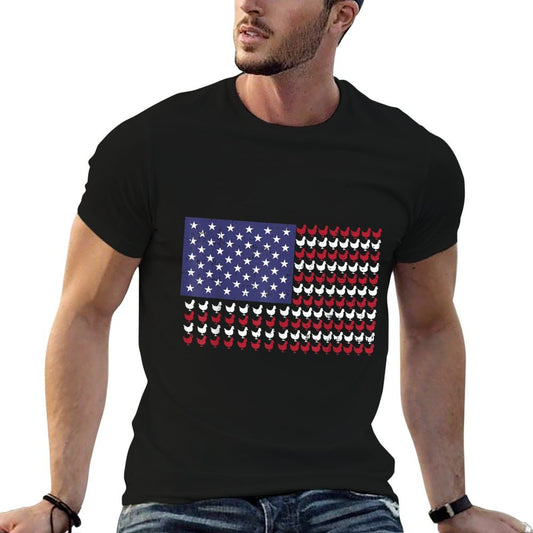 4th Of July US Chickens Farm Patriotic Men Women Kids  Quick-drying T-Shirt