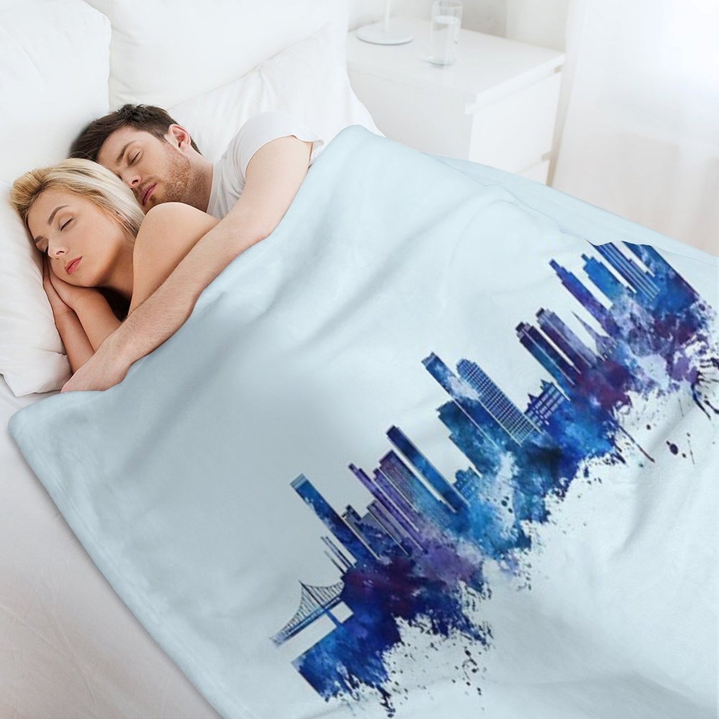 Queens New York Skyline Sustainable Throw Blanket