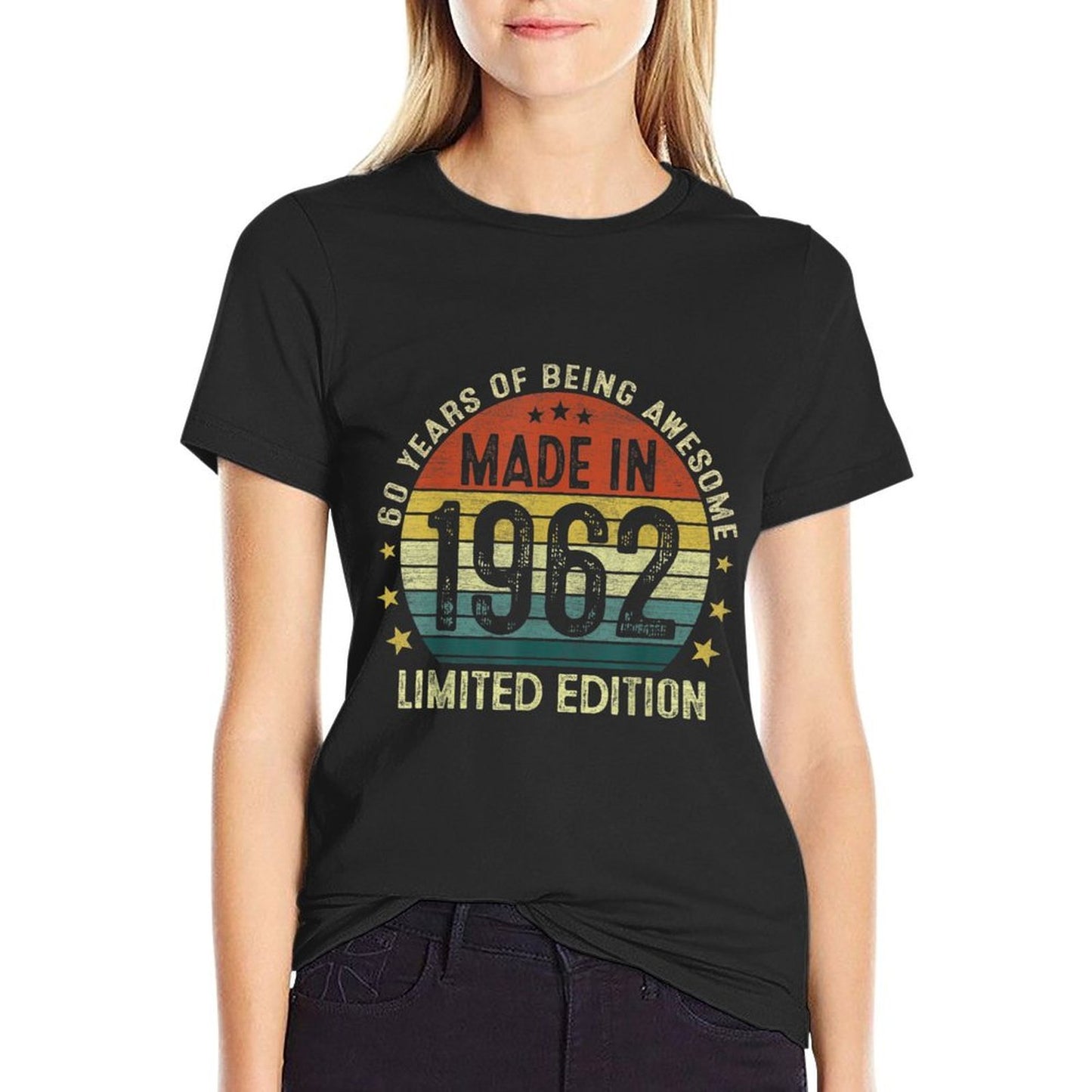 Vintage Made In 1962 60 Year Old 60th Birthday Gifts For Men  Easy-care T-Shirt
