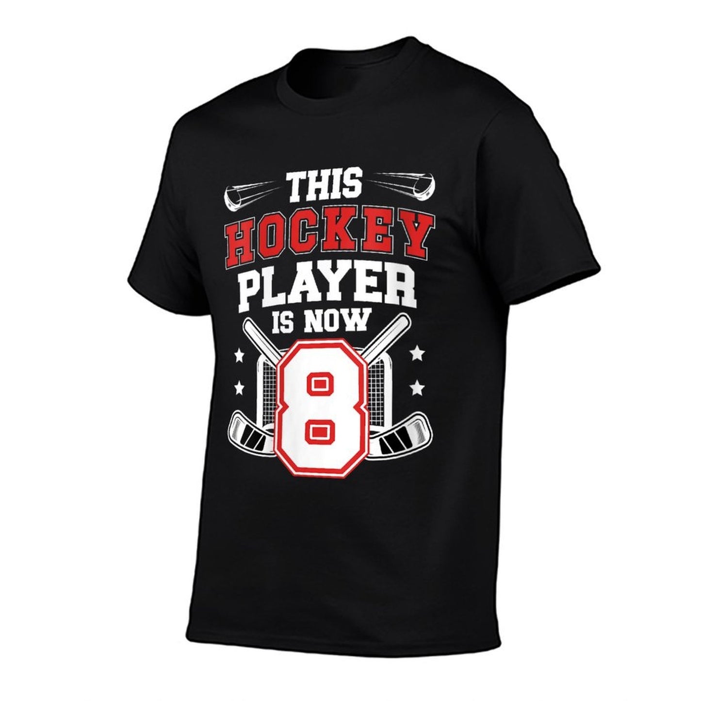 Womens 8th Ice Hockey Birthday Eight Year Old Ice Hockey Player  Heathered Texture T-Shirt
