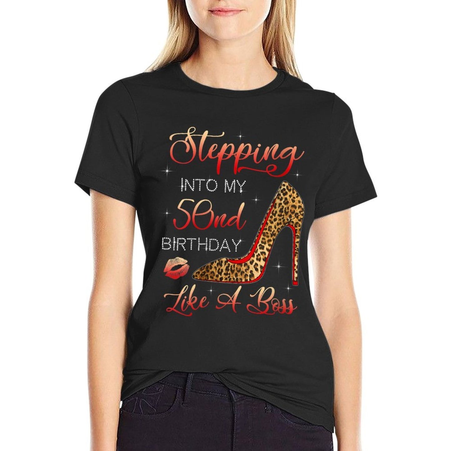 Womens Stepping Into My 50th Birthday Like A Boss Since 1971 Mother  Fade-proof Color T-Shirt