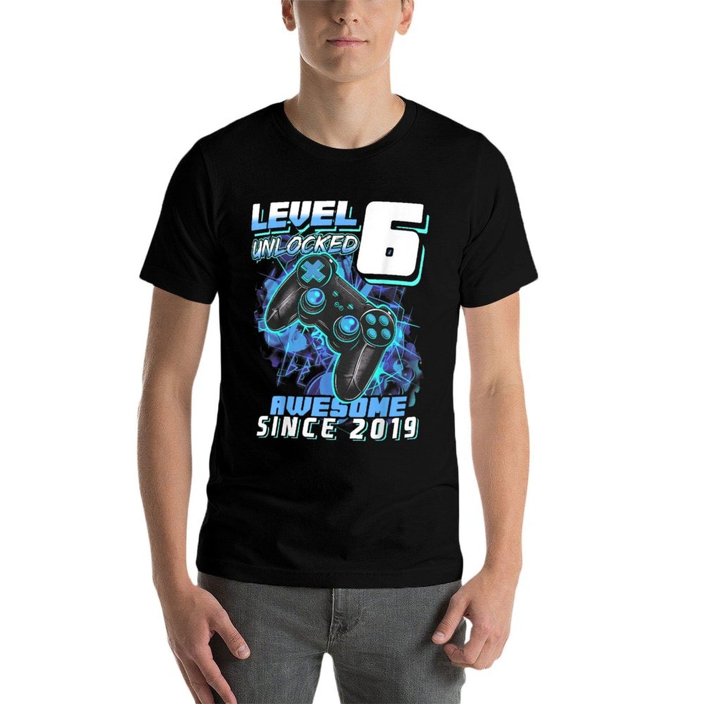 6th Birthday Boy Level 6 Gamer 6 Year Video Game Party  Soft T-Shirt
